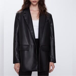 Zara Faux Leather Blazer